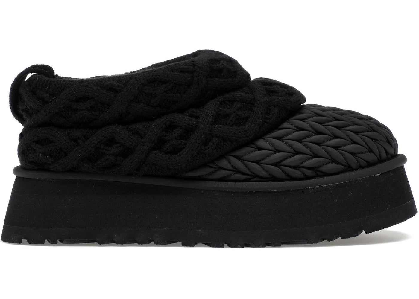 ugg tazz villa knit slipper black (women's)