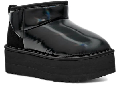ugg ultra mini platform hi shine boot black (women's)
