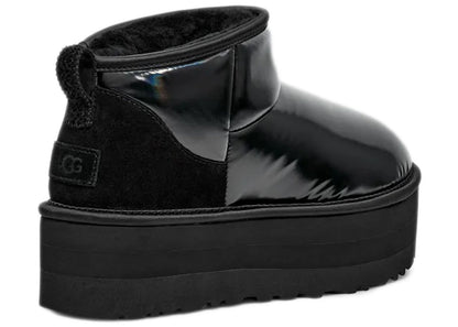 ugg ultra mini platform hi shine boot black (women's)