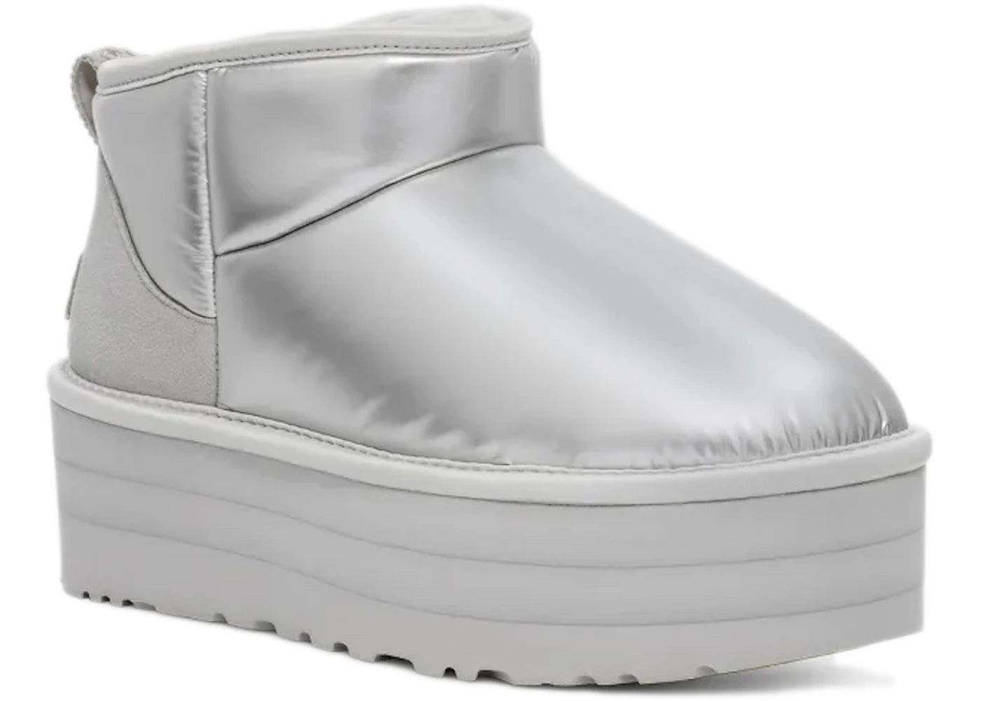 ugg ultra mini platform hi shine boot silver (women's)