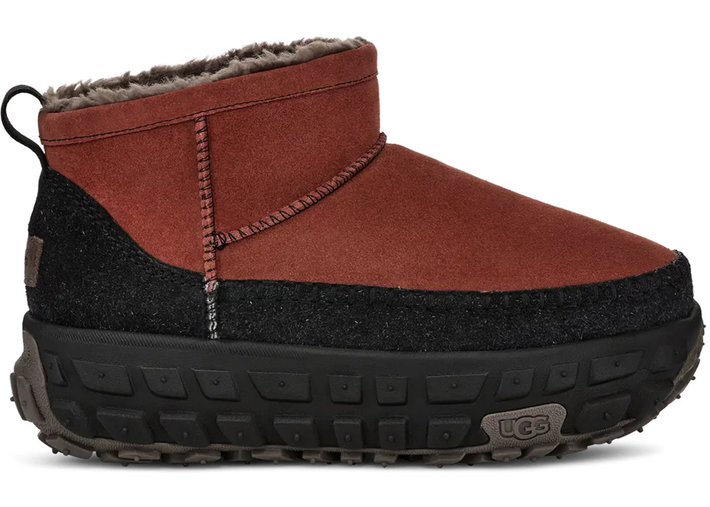 ugg venture daze ultra mini boot red jasper black