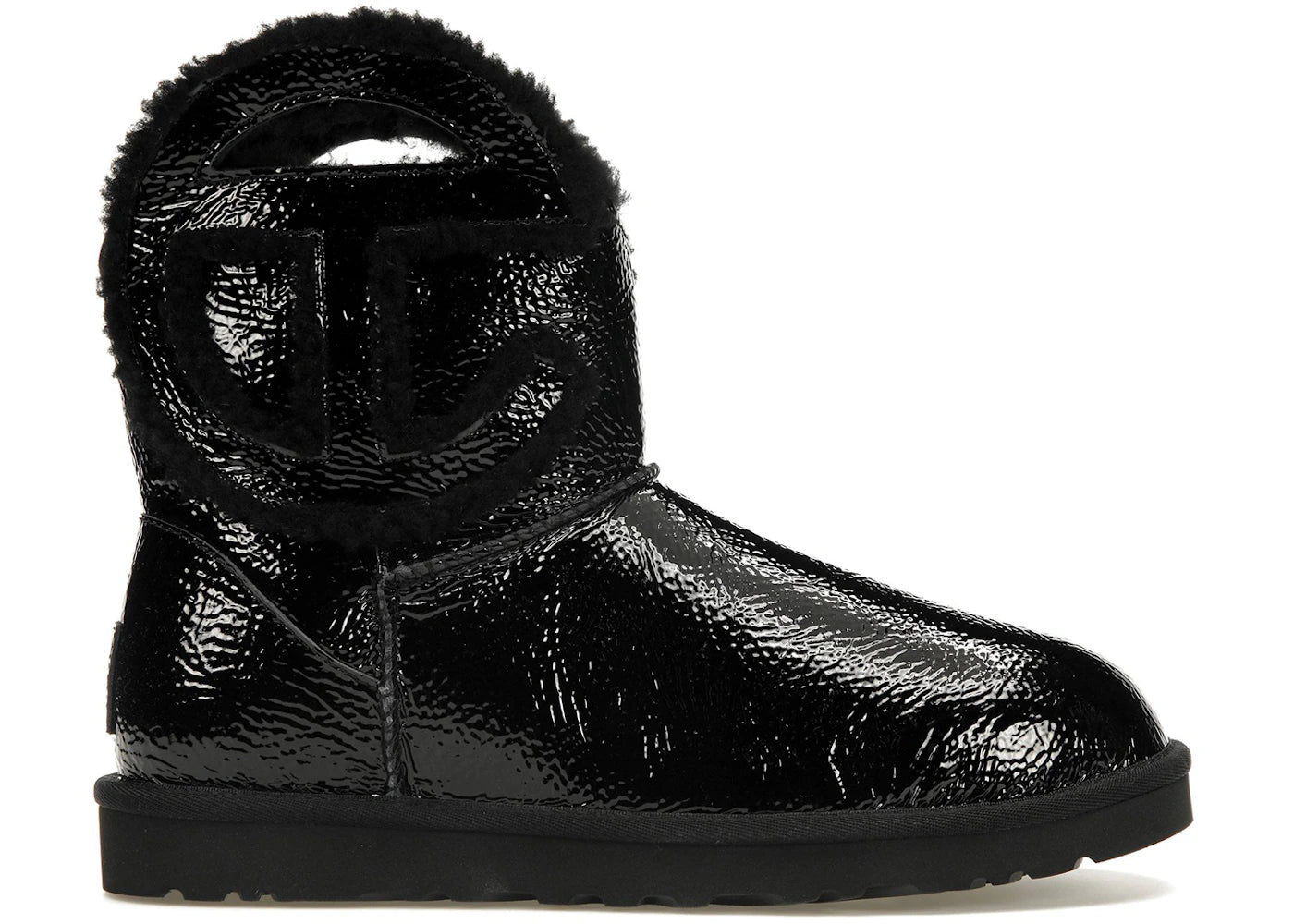ugg x telfar logo mini crinkle black