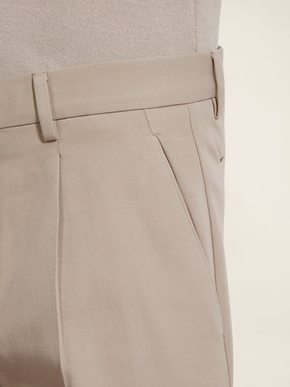 Zegna Light Taupe Cotton And Wool Pants