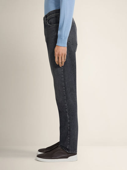 Zegna Dark Grey Stone Washed Cotton Roccia Pants