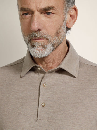 Zegna Light Taupe Vellus Aureum Polo Shirt
