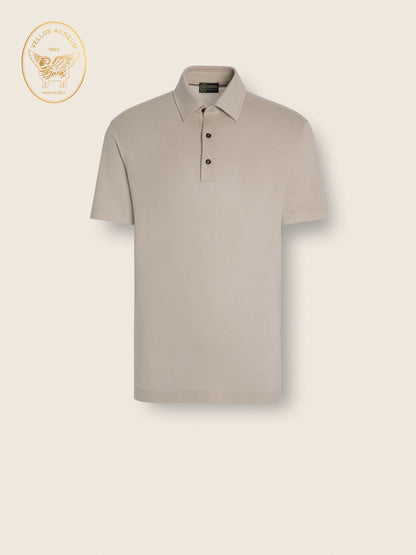 Zegna Light Taupe Vellus Aureum Polo Shirt