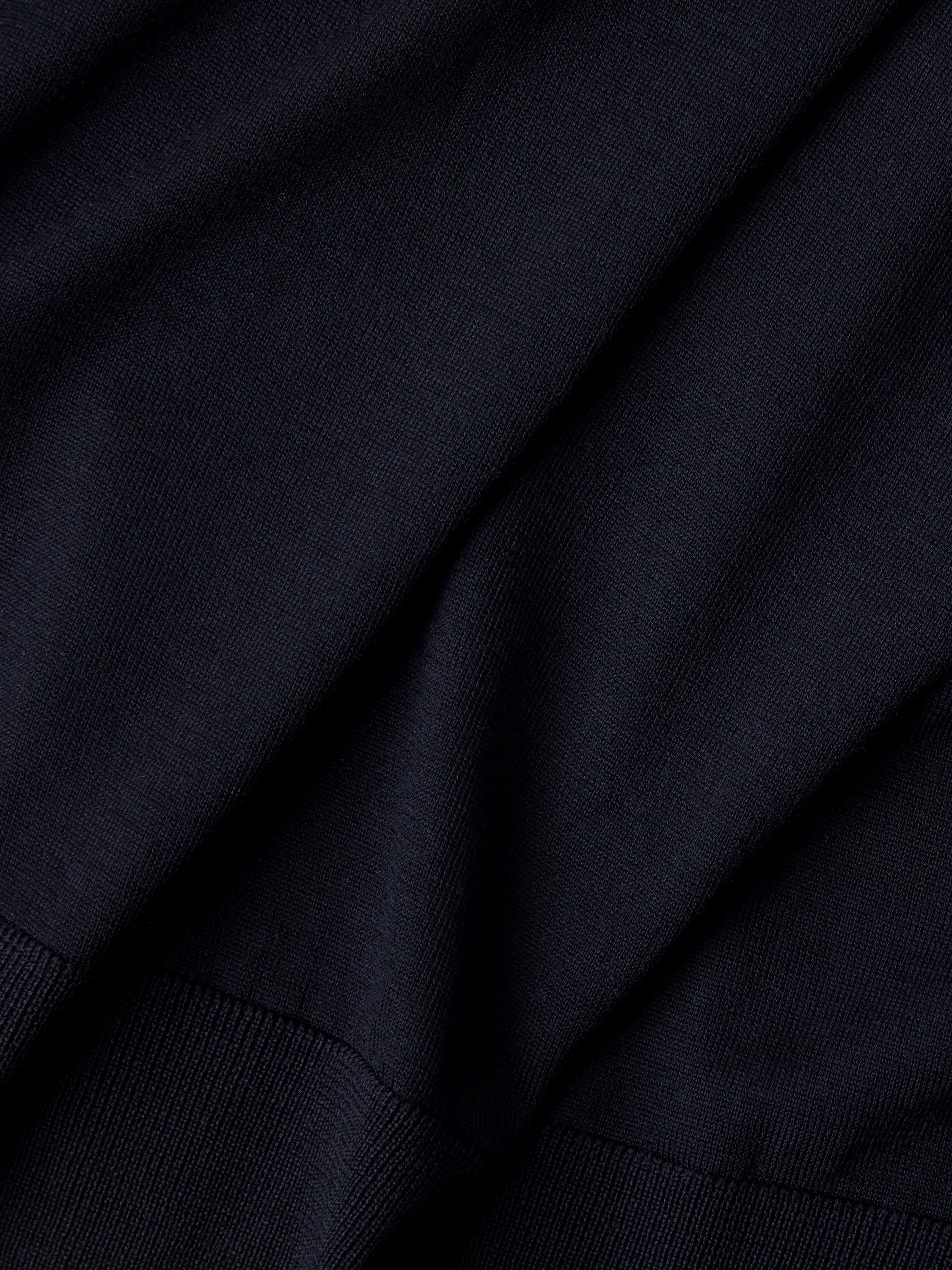 Zegna Navy Blue Wool Full Zip Cardigan