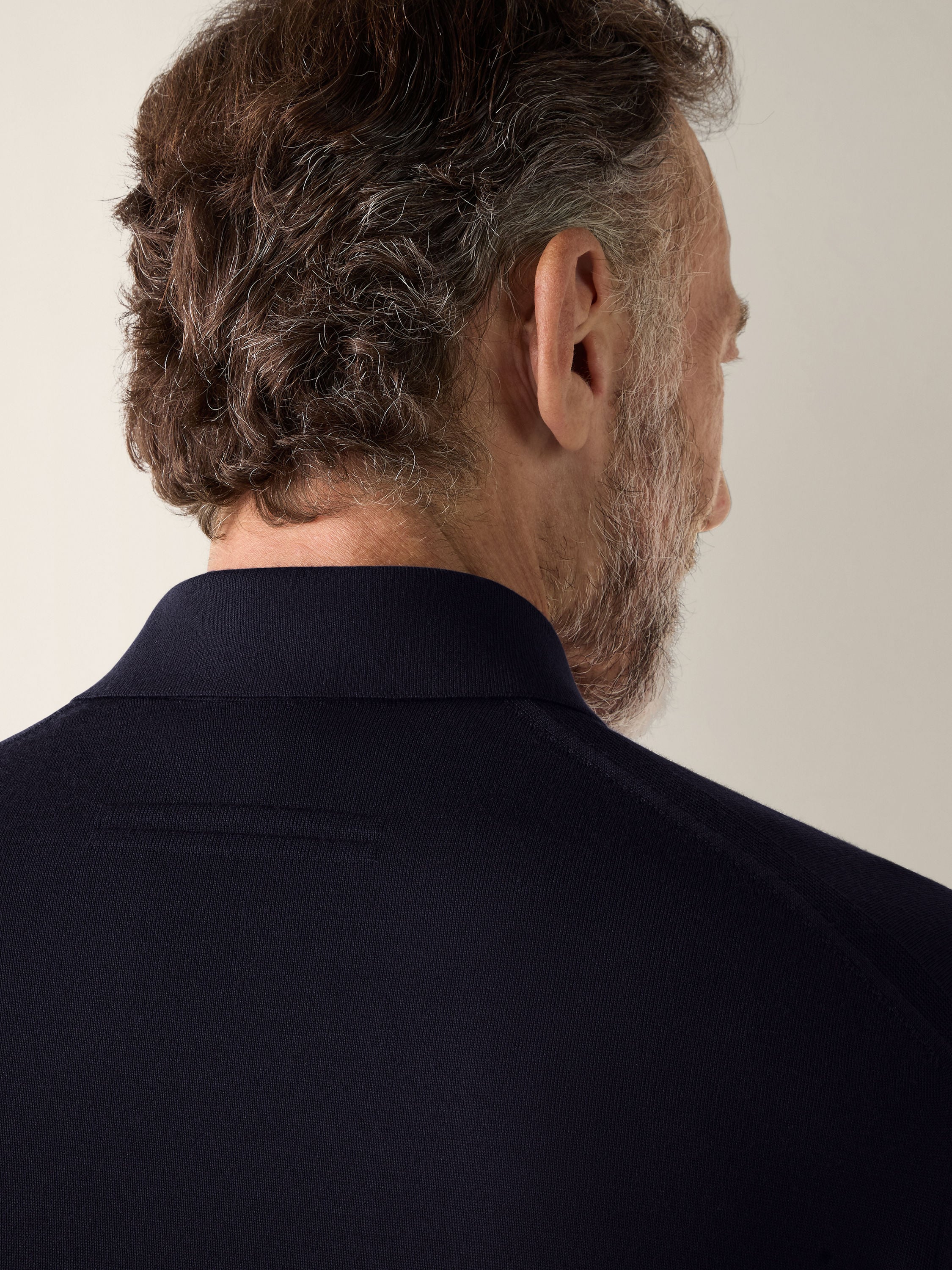 Zegna Navy Blue Wool Polo Shirt