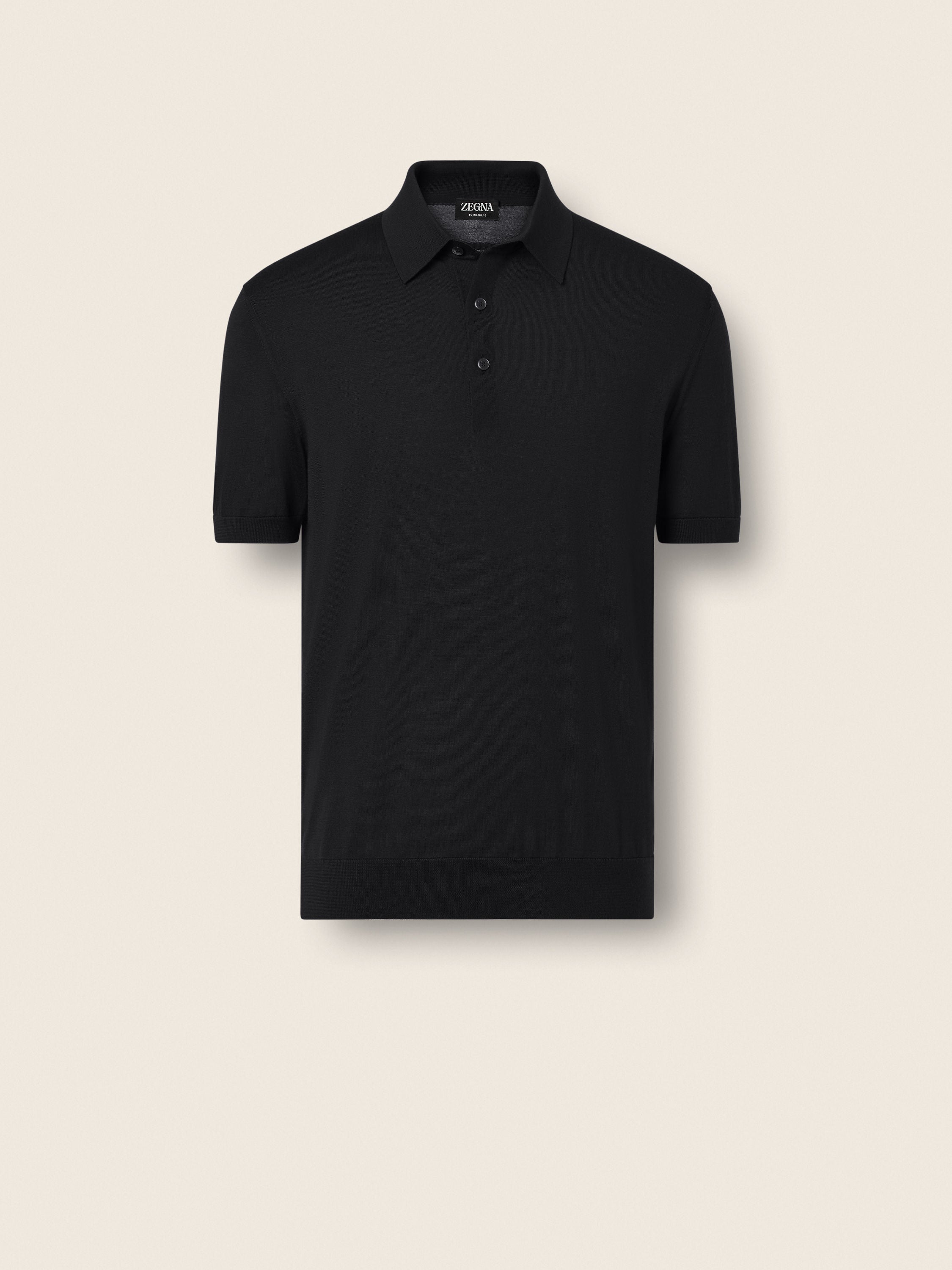 Zegna Black Wool Polo Shirt
