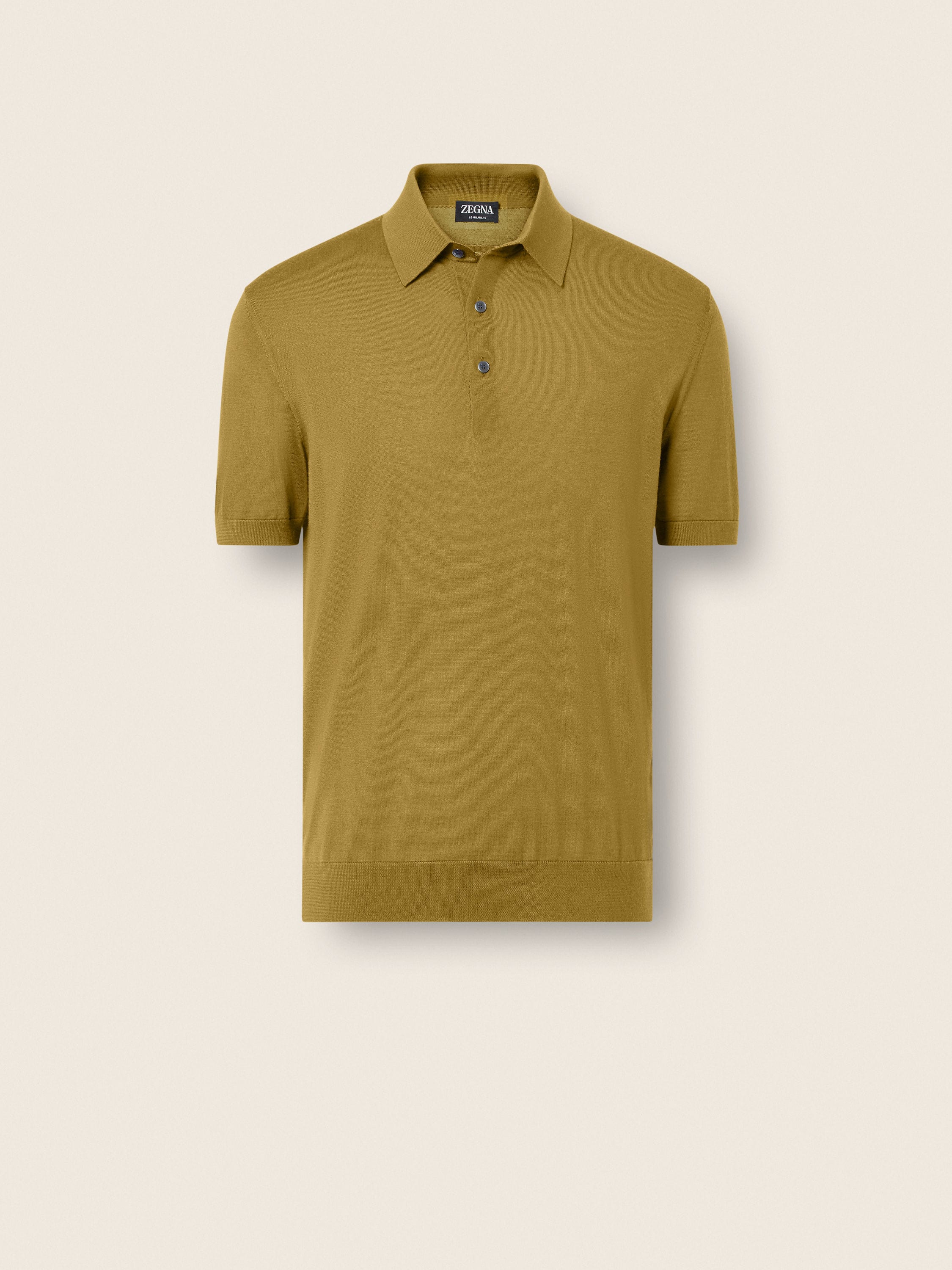 Zegna Olive Green Wool Polo Shirt