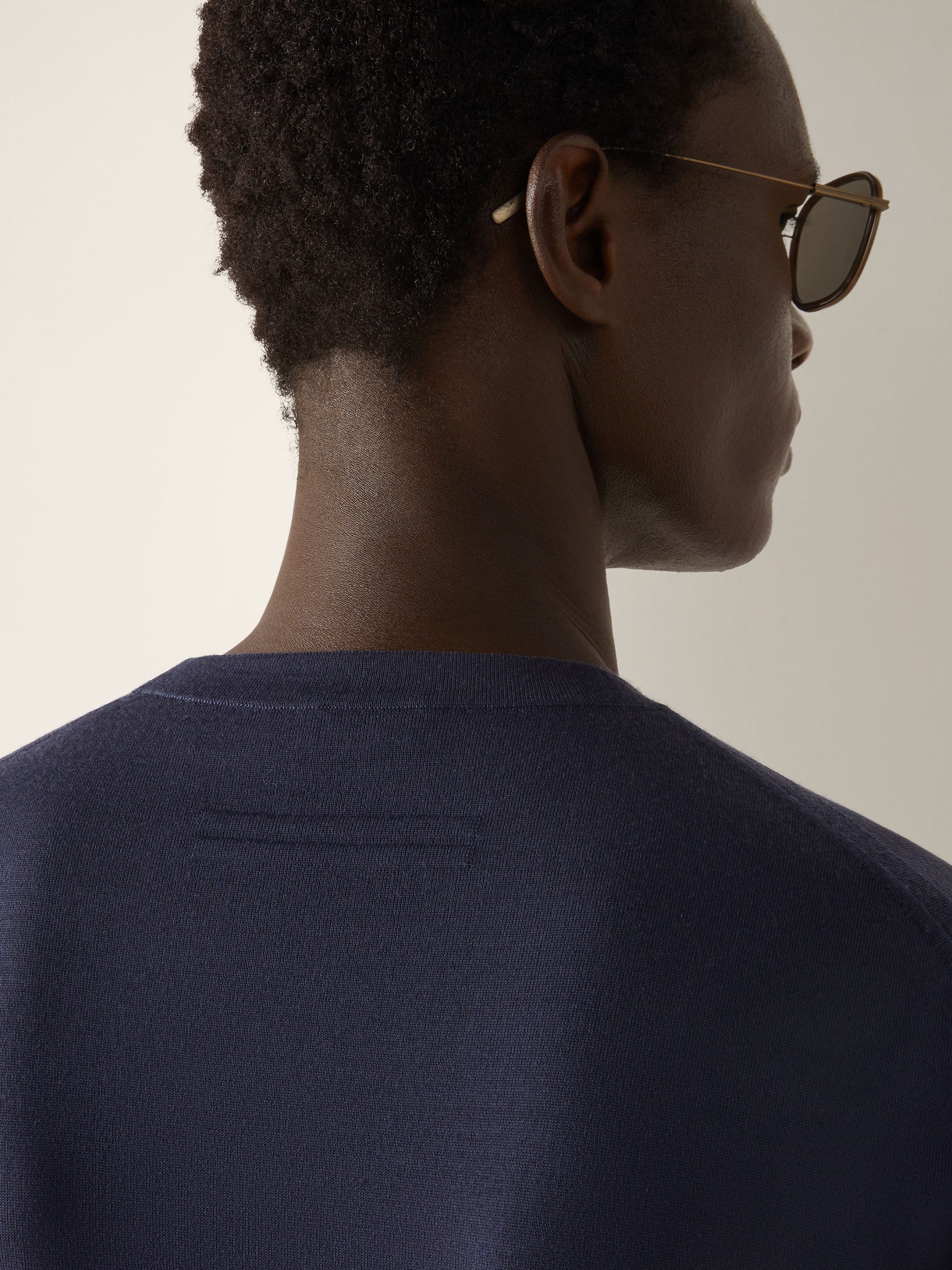 Zegna Dark Indigo Blue Wool T-Shirt