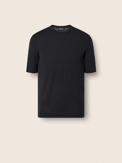 Zegna Black Wool T-Shirt