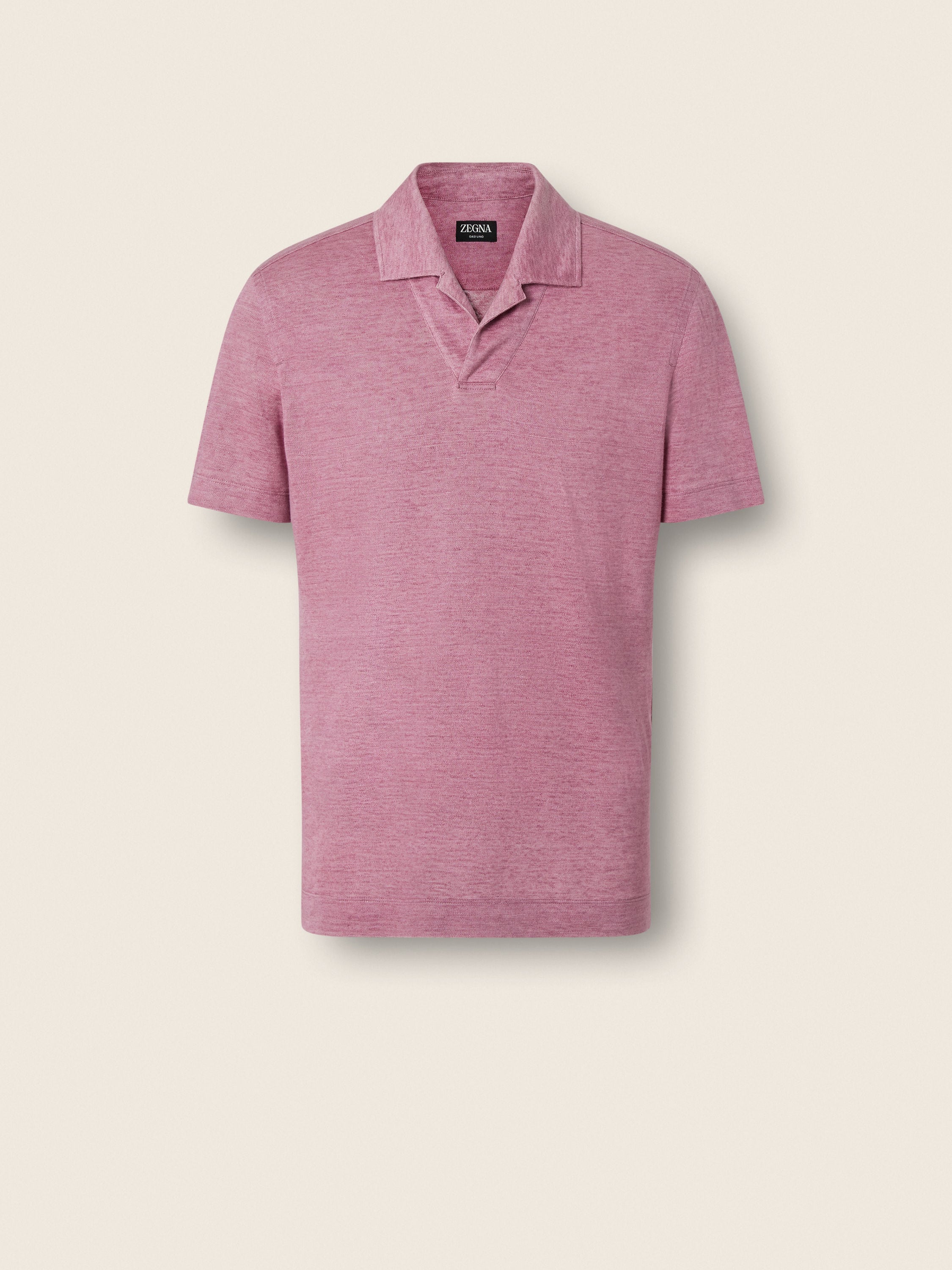 Zegna Pink Oasi Lino Polo Shirt