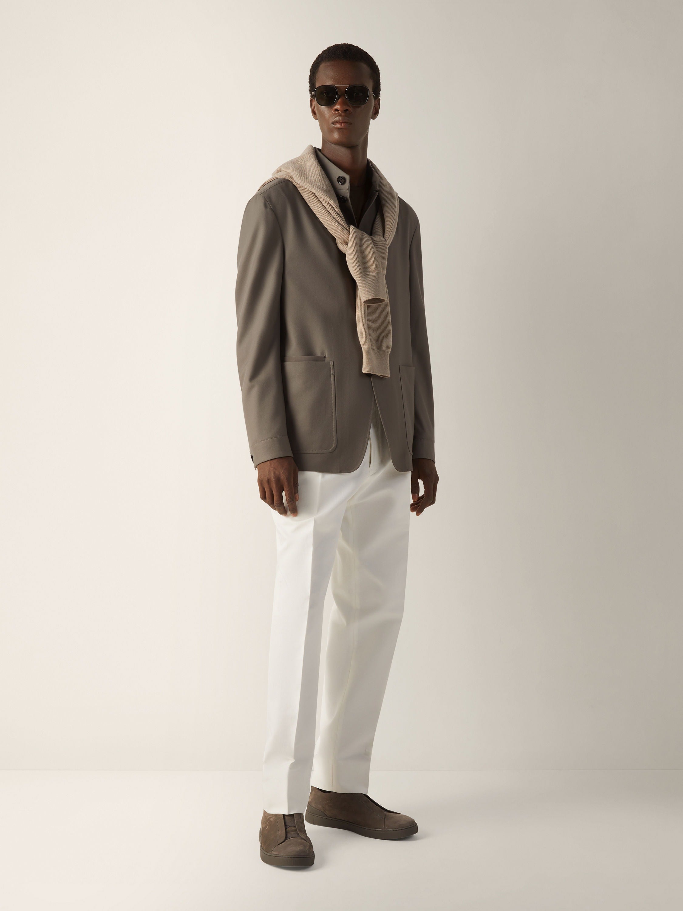 Zegna Dark Taupe Vellus Aureum Crewneck