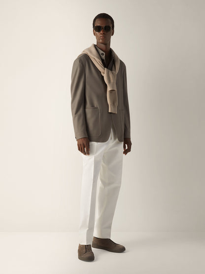 Zegna Dark Taupe Vellus Aureum Crewneck