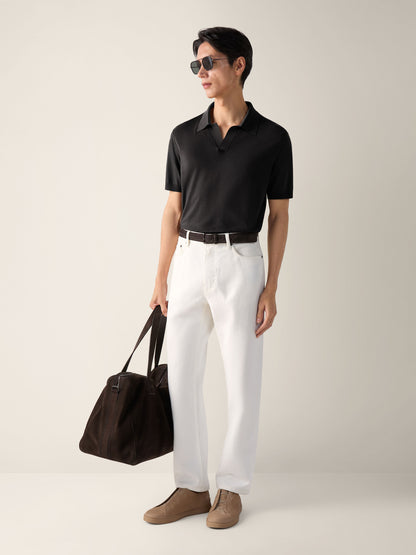 Zegna Black Vellus Aureum Polo Shirt