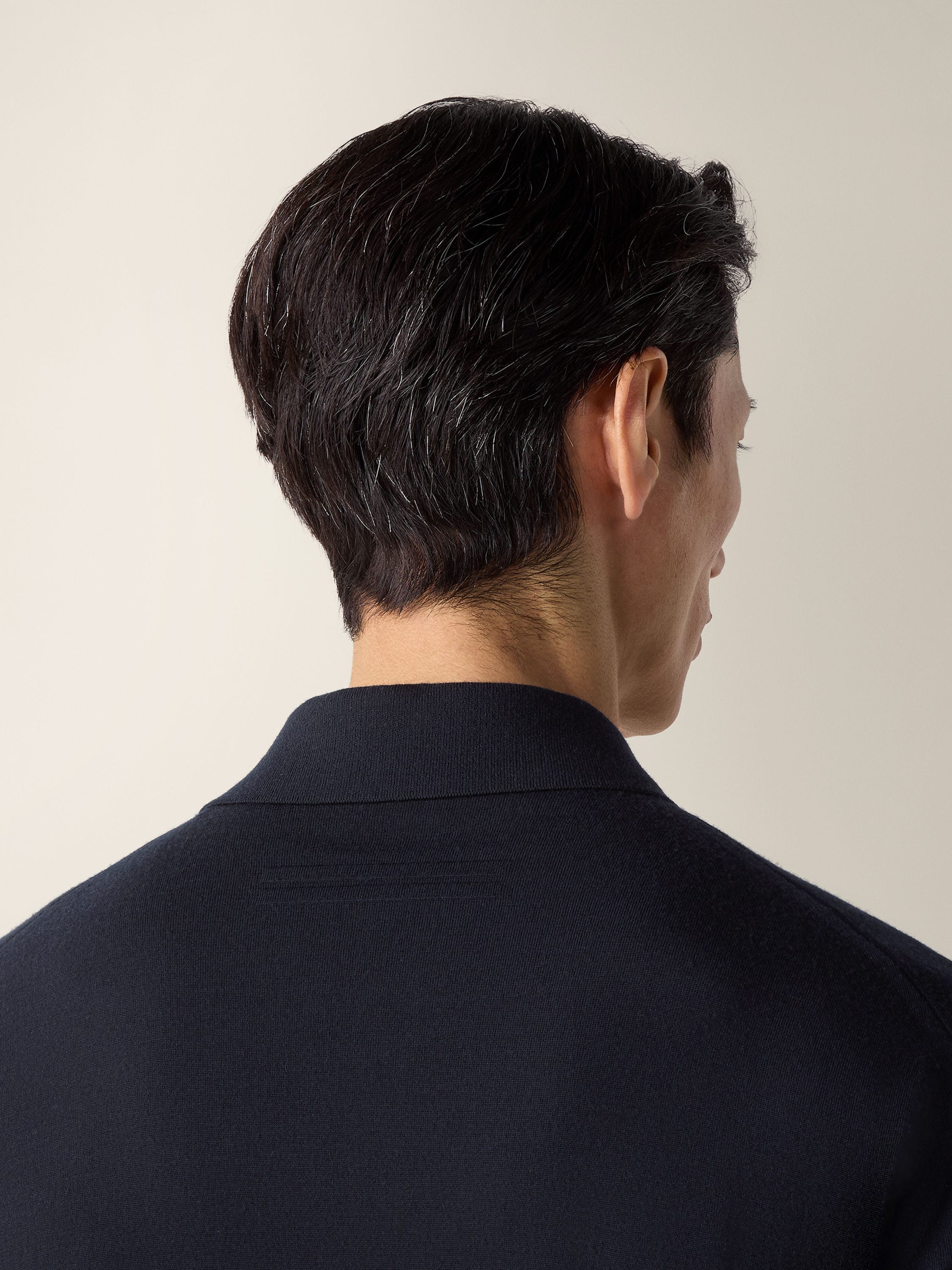 Zegna Navy Blue Vellus Aureum Polo Shirt