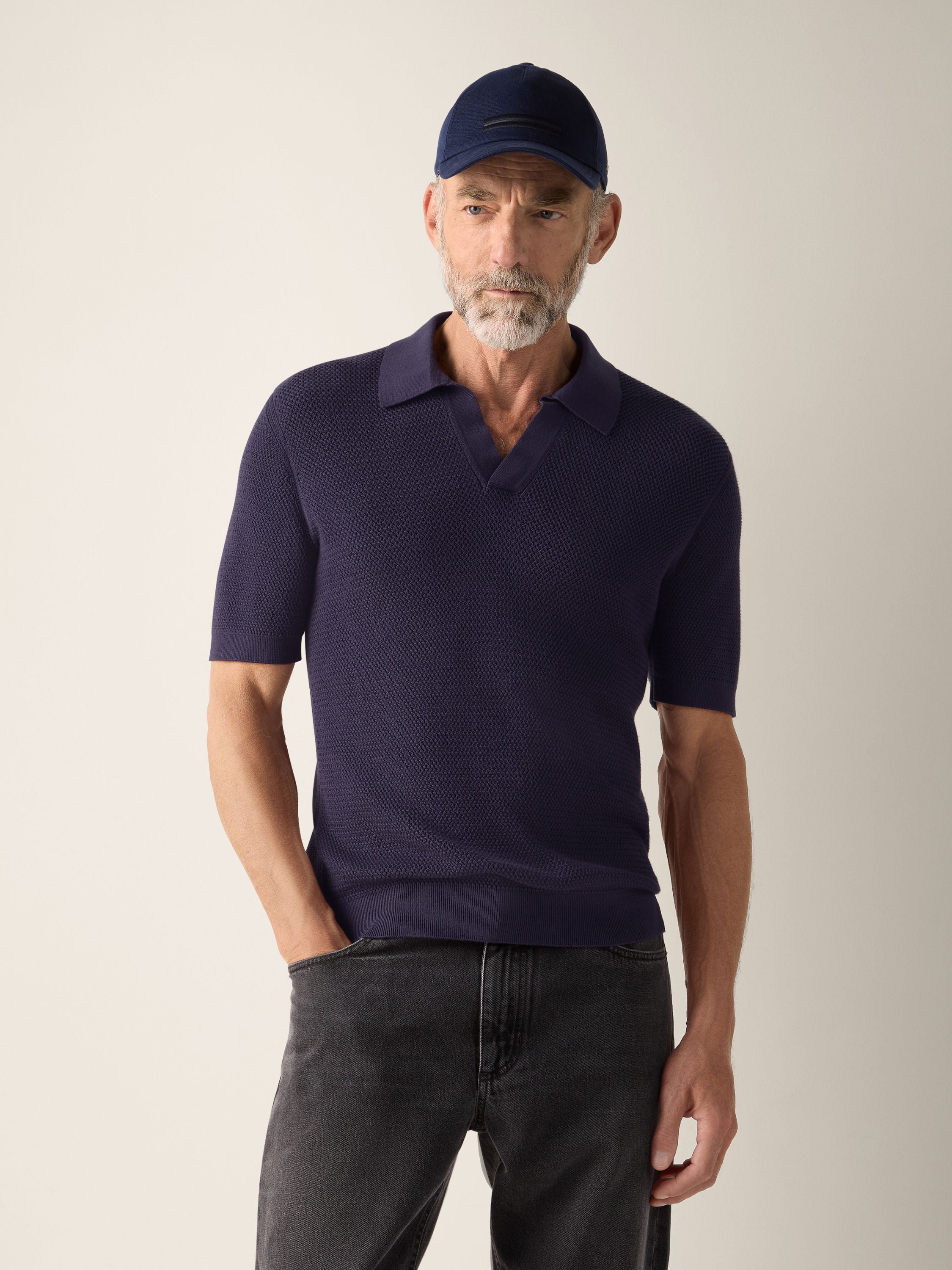 Zegna Dark Indigo Blue Premium Cotton Polo Shirt