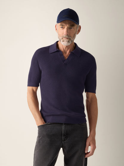 Zegna Dark Indigo Blue Premium Cotton Polo Shirt