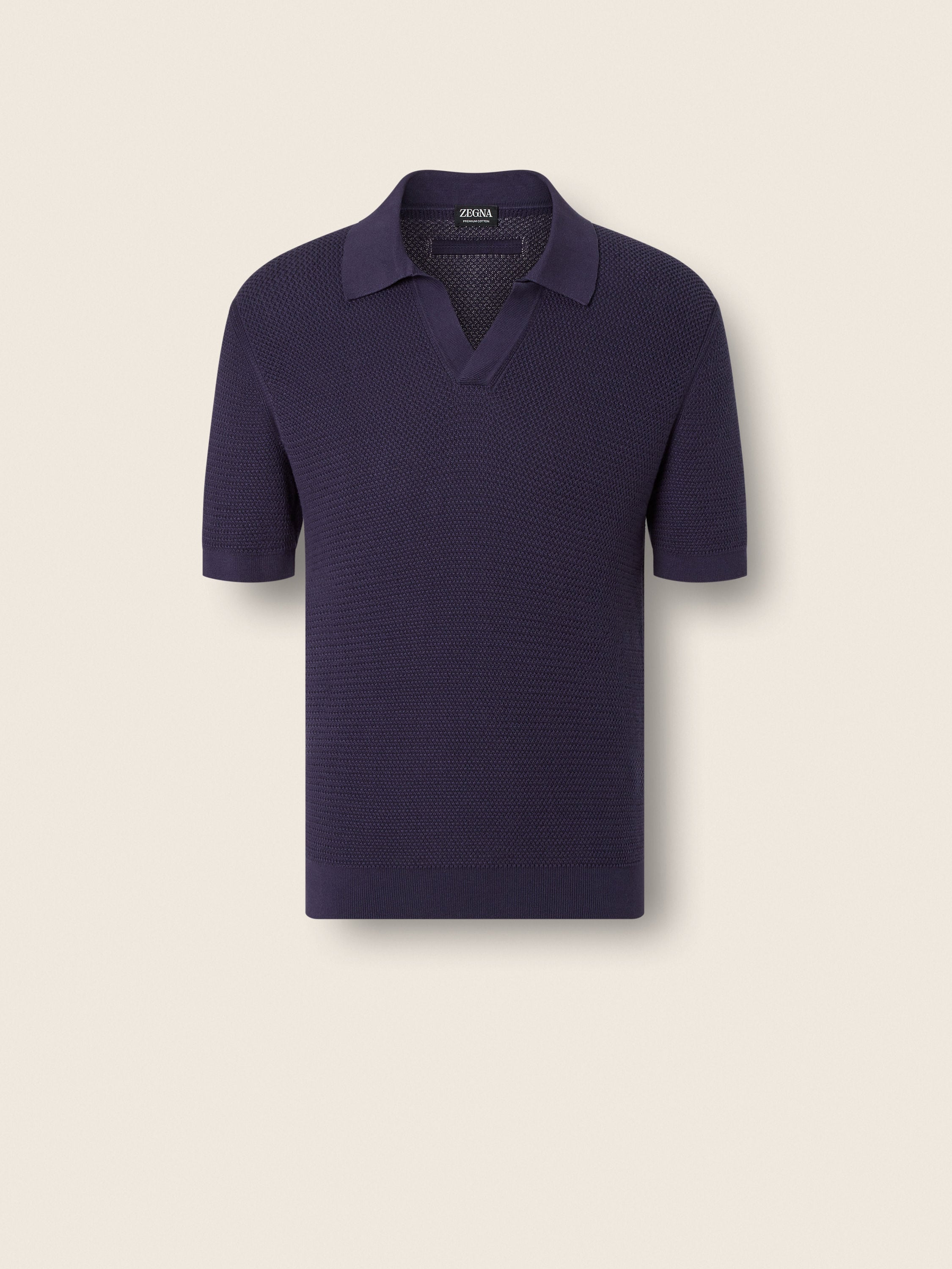 Zegna Dark Indigo Blue Premium Cotton Polo Shirt