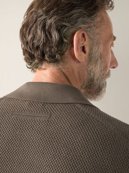 Zegna Dark Taupe Premium Cotton Polo Shirt