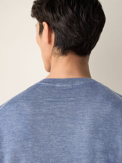 Zegna Lilac Mlange Silk Cashmere And Linen Crewneck