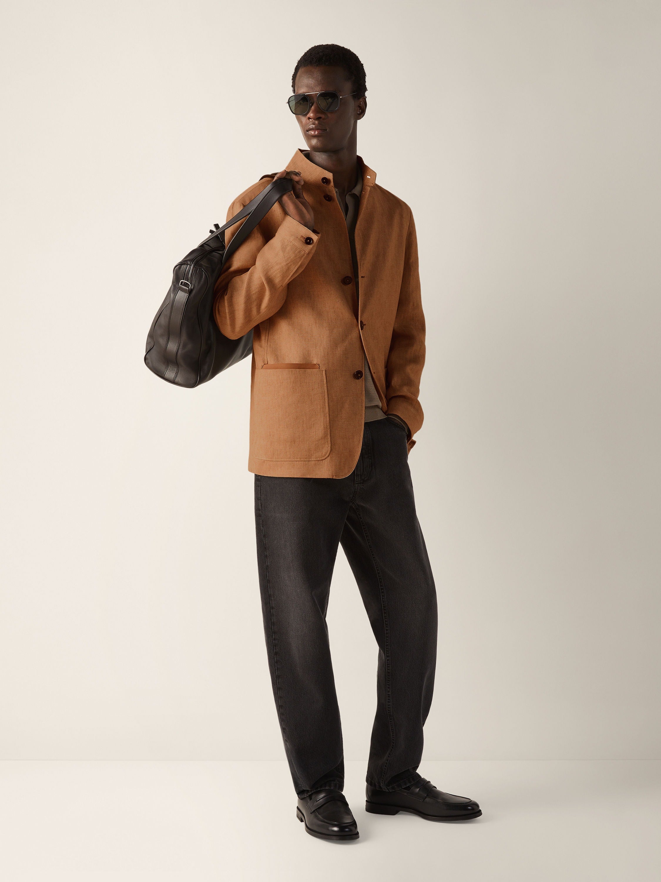 Zegna Light Taupe Cashmere And Silk Polo Shirt