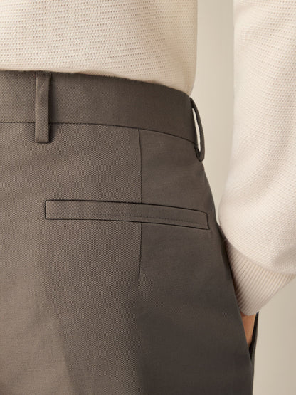 Zegna Dark Taupe Cotton And Linen Pants