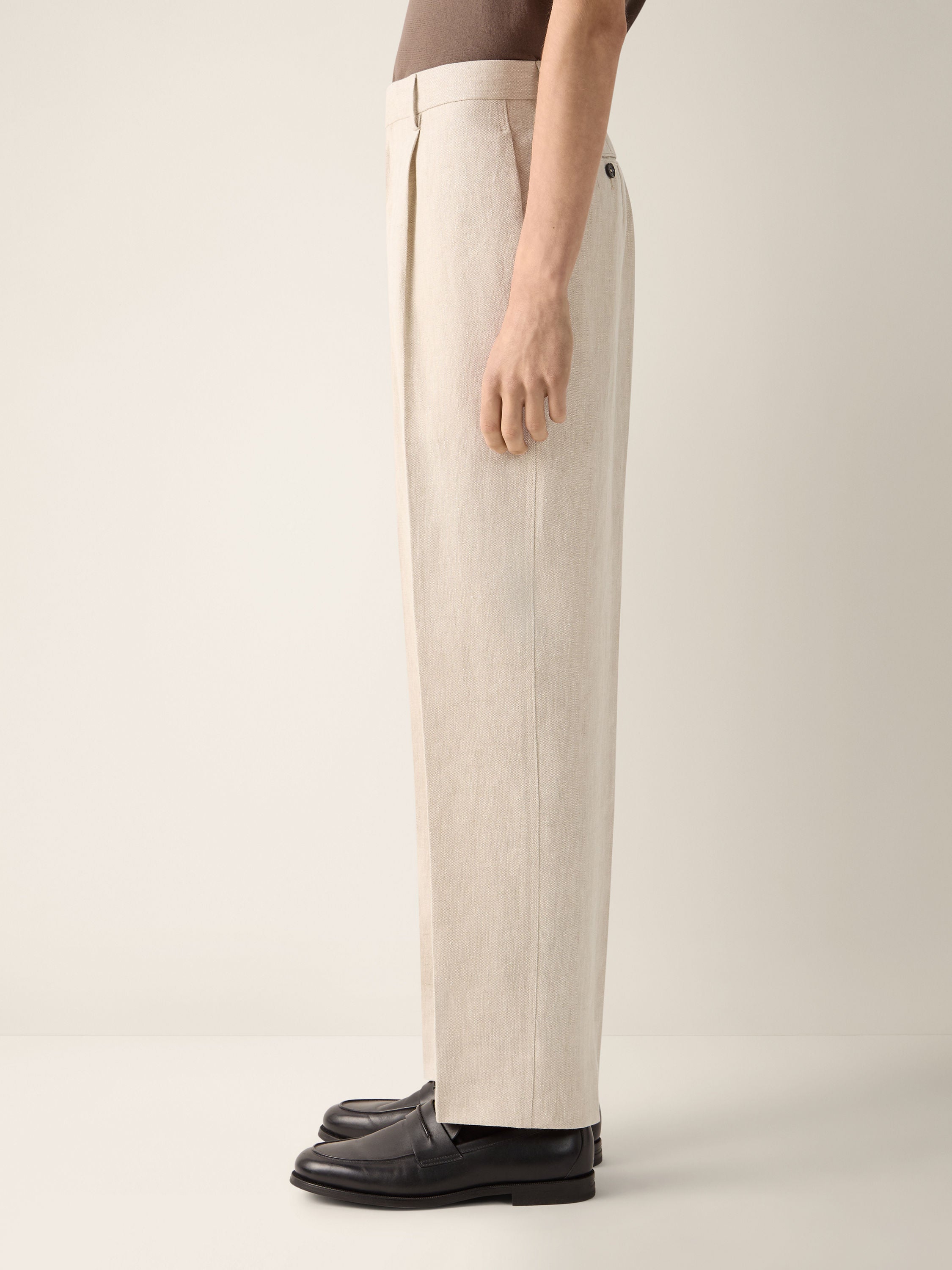 Zegna Light Taupe Linen Pants