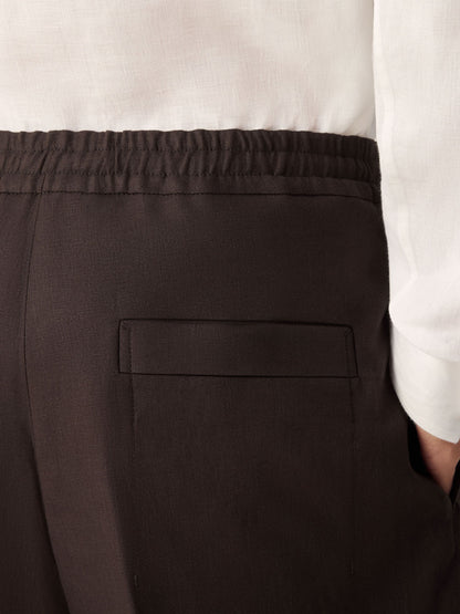 Zegna Dark Brown Oasi Lino Shorts