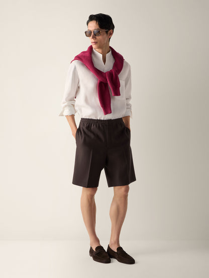 Zegna Dark Brown Oasi Lino Shorts