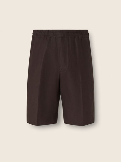 Zegna Dark Brown Oasi Lino Shorts