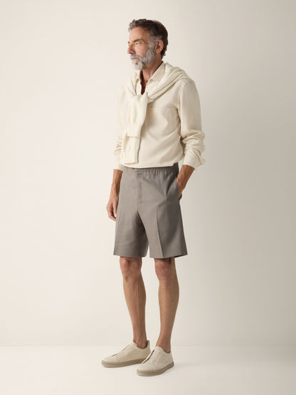 Zegna Dark Taupe Oasi Lino Shorts