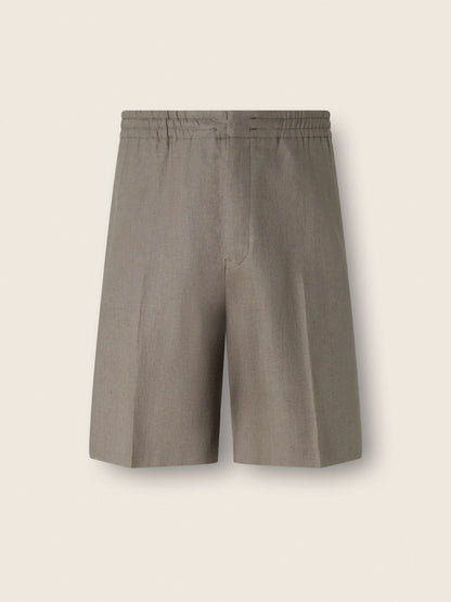 Zegna Dark Taupe Oasi Lino Shorts