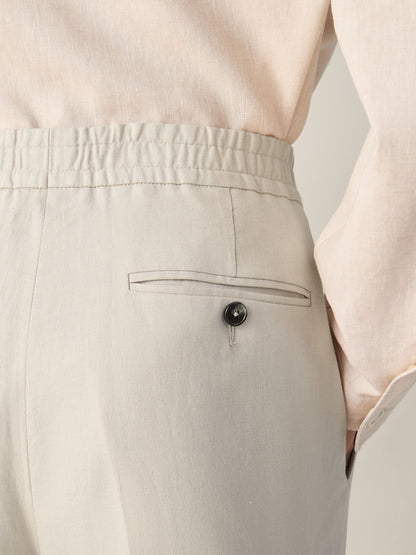 Zegna Ivory Oasi Lino Pants