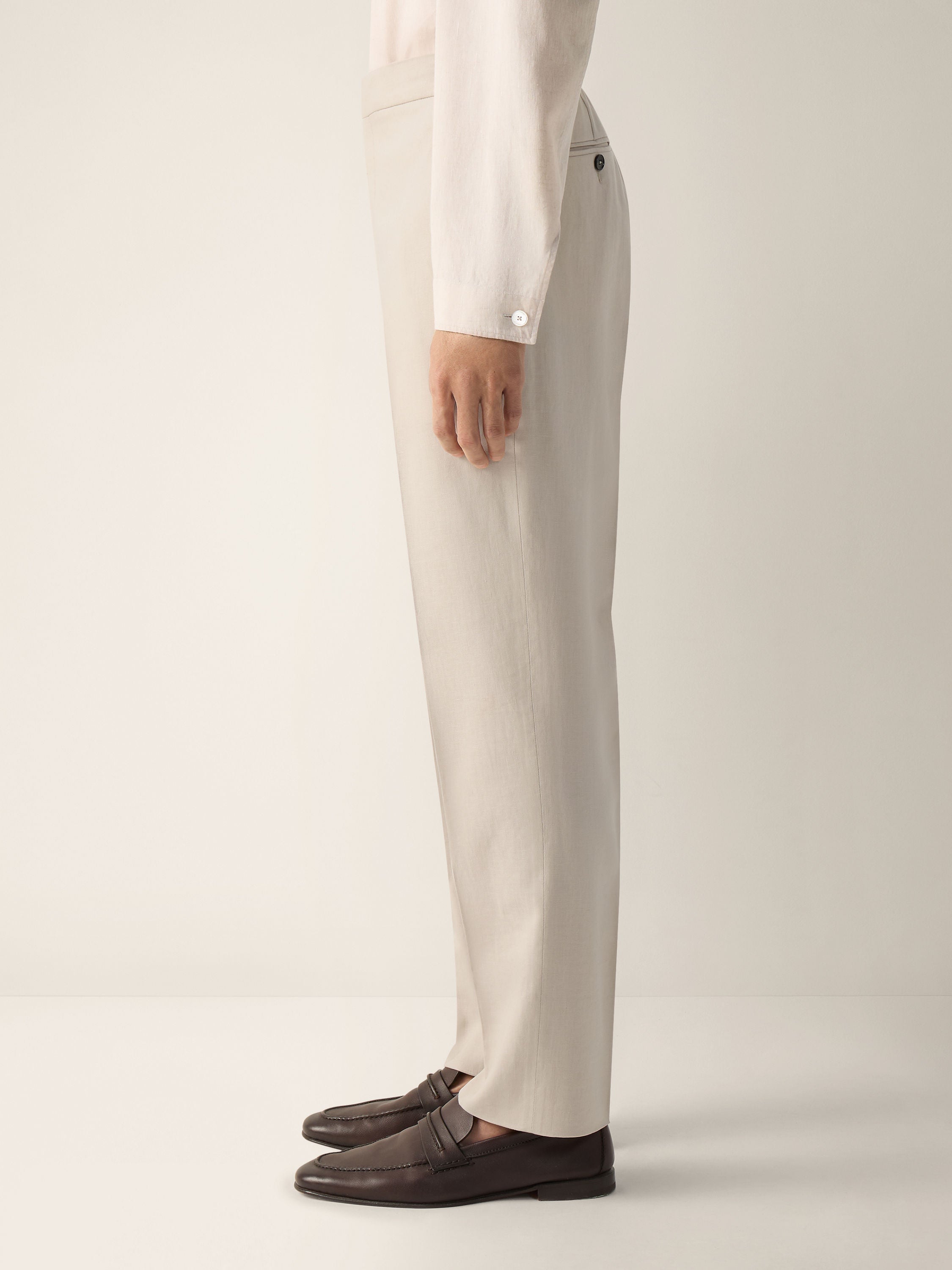 Zegna Ivory Oasi Lino Pants
