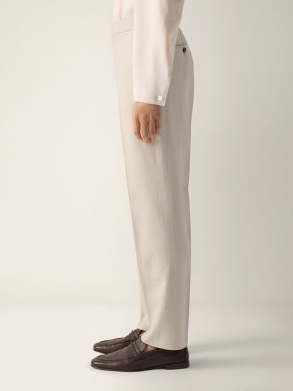 Zegna Ivory Oasi Lino Pants