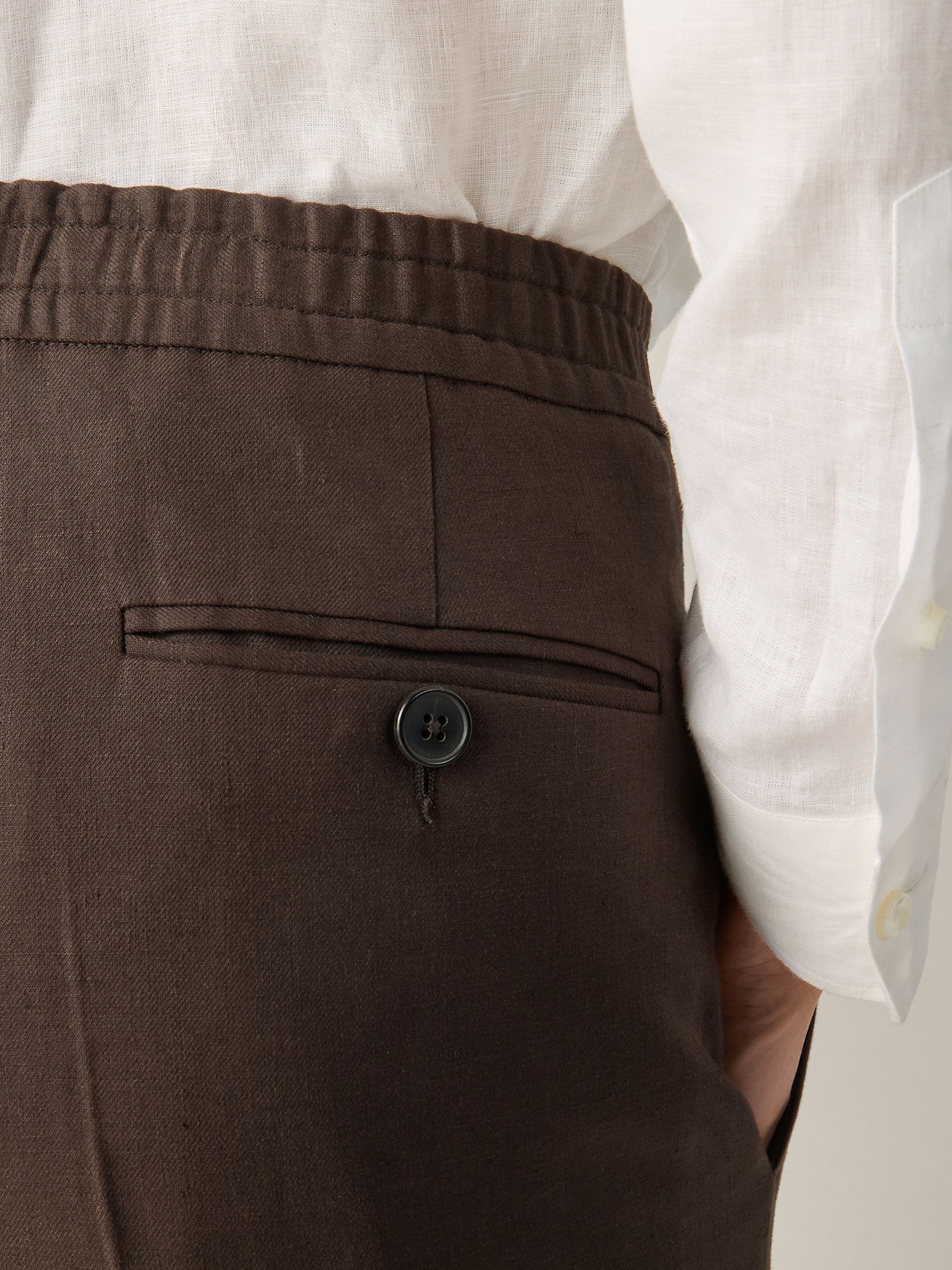 Zegna Dark Brown Oasi Lino Pants