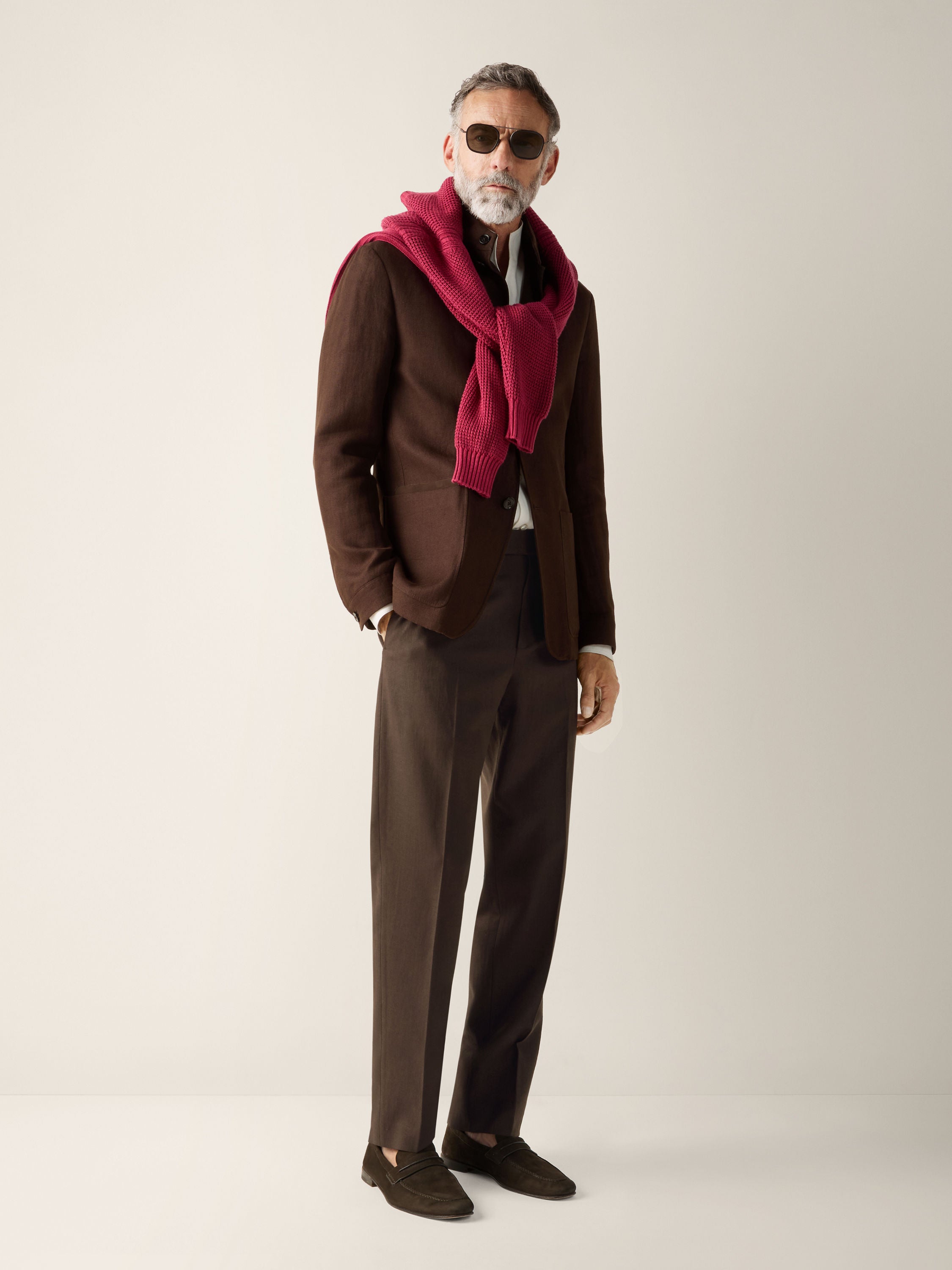 Zegna Dark Brown Oasi Lino Pants