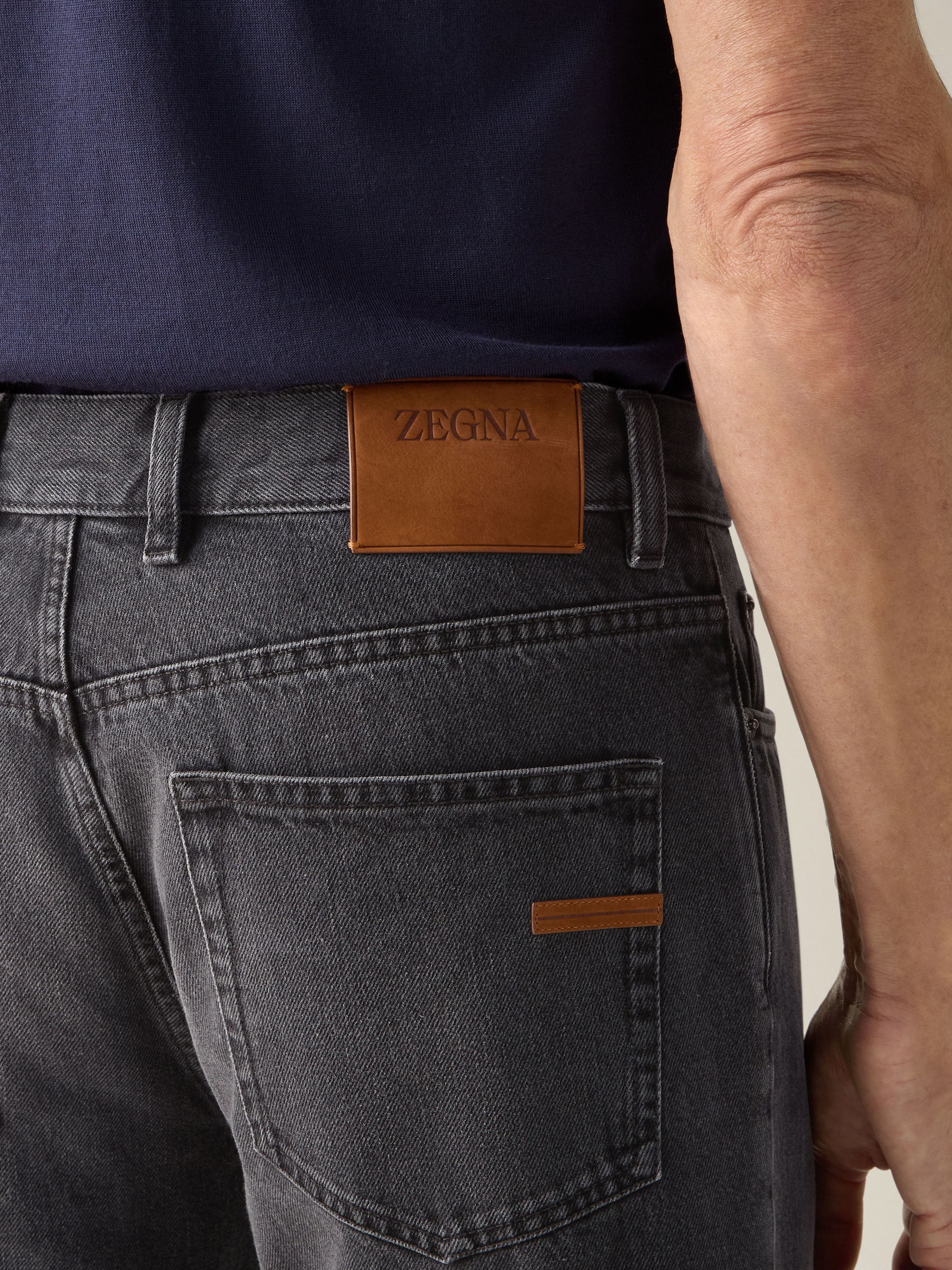 Zegna Black Stone-Washed Cotton Roccia Jeans