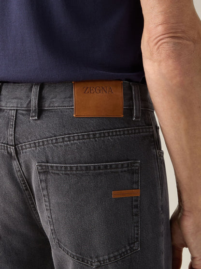 Zegna Black Stone-Washed Cotton Roccia Jeans