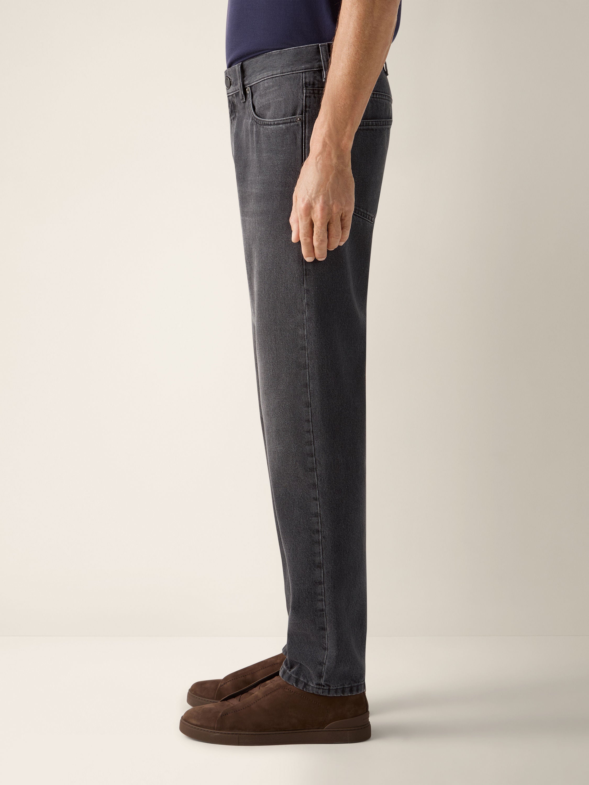 Zegna Black Stone-Washed Cotton Roccia Jeans