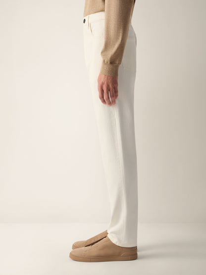 Zegna White Stone-Washed Cotton Roccia Jeans