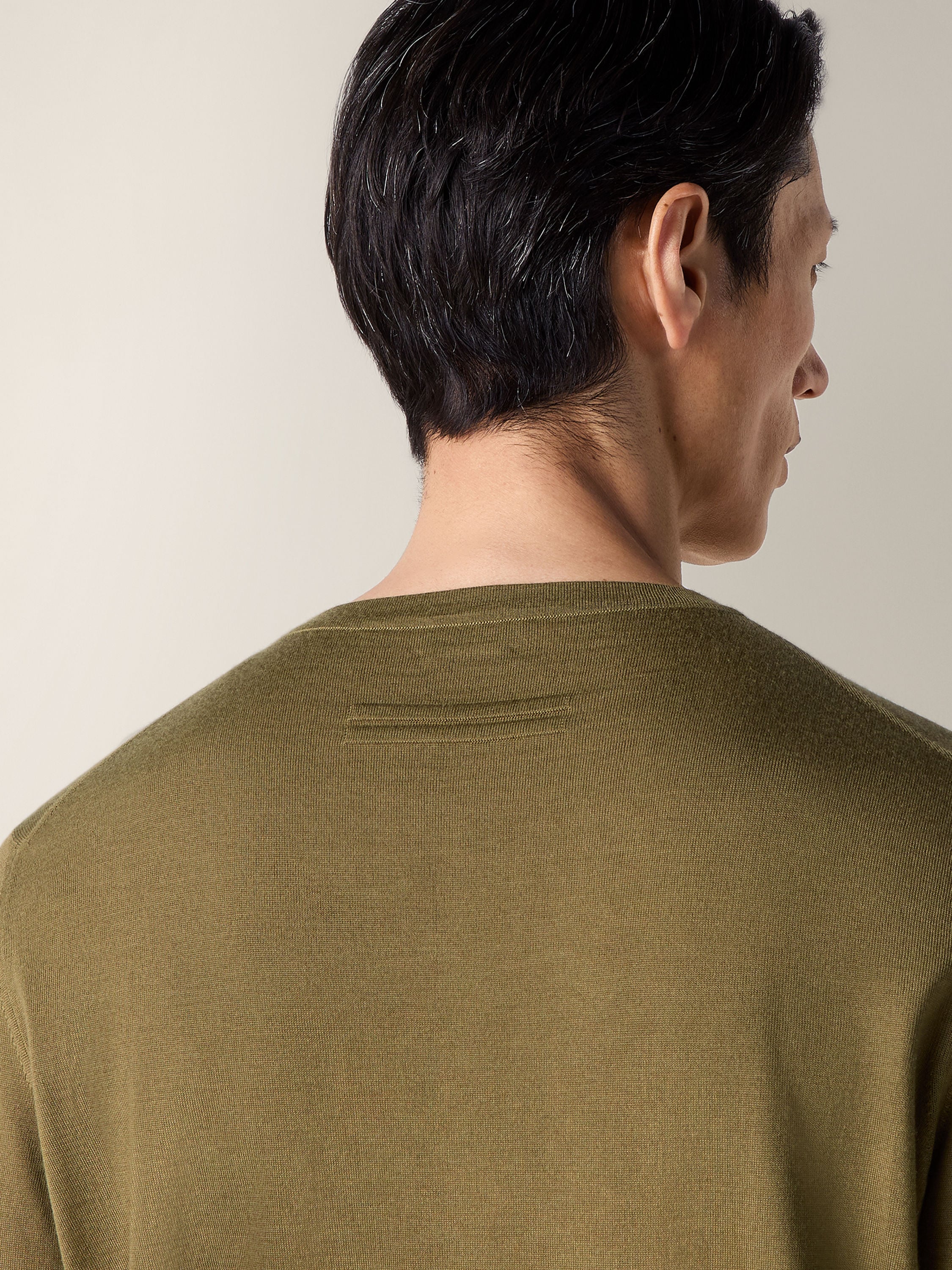 Zegna Olive Green Cashseta Crewneck
