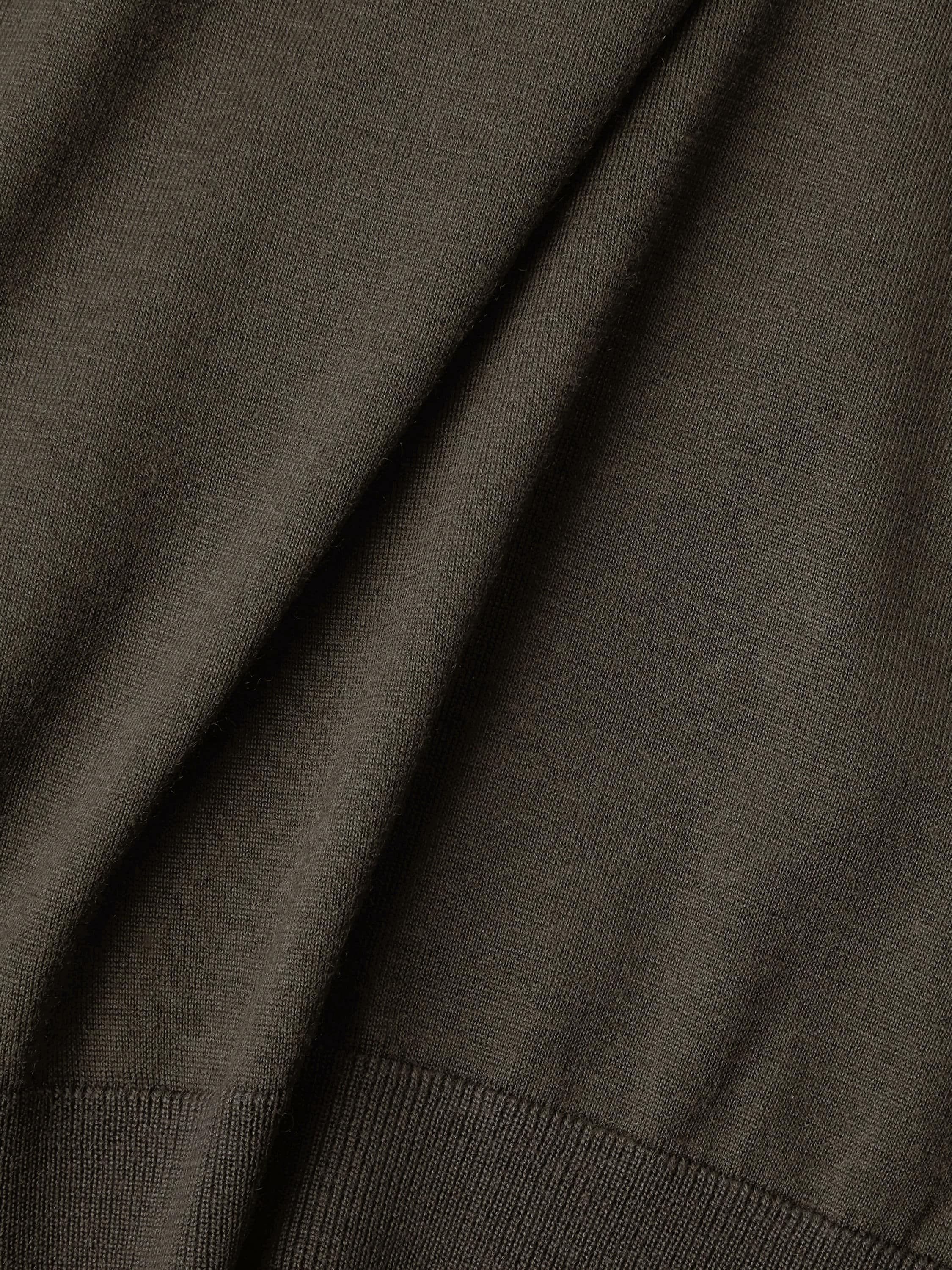 Zegna Dark Taupe Mlange Cashseta Zip Mock