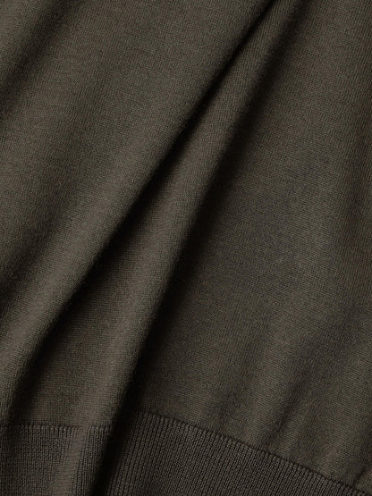 Zegna Dark Taupe Mlange Cashseta Zip Mock