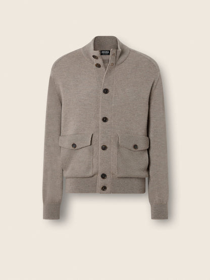 Zegna Light Taupe Mlange Cashmere Blouson