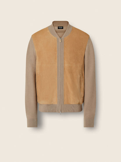 Zegna Beige Cashmere Bomber