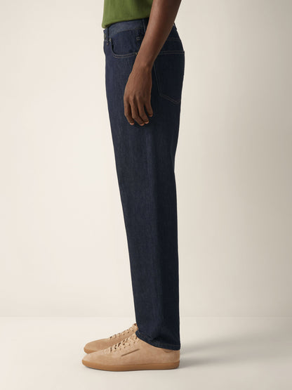 Zegna Dark Blue Rinse-Washed Cotton And Silk Roccia Jeans