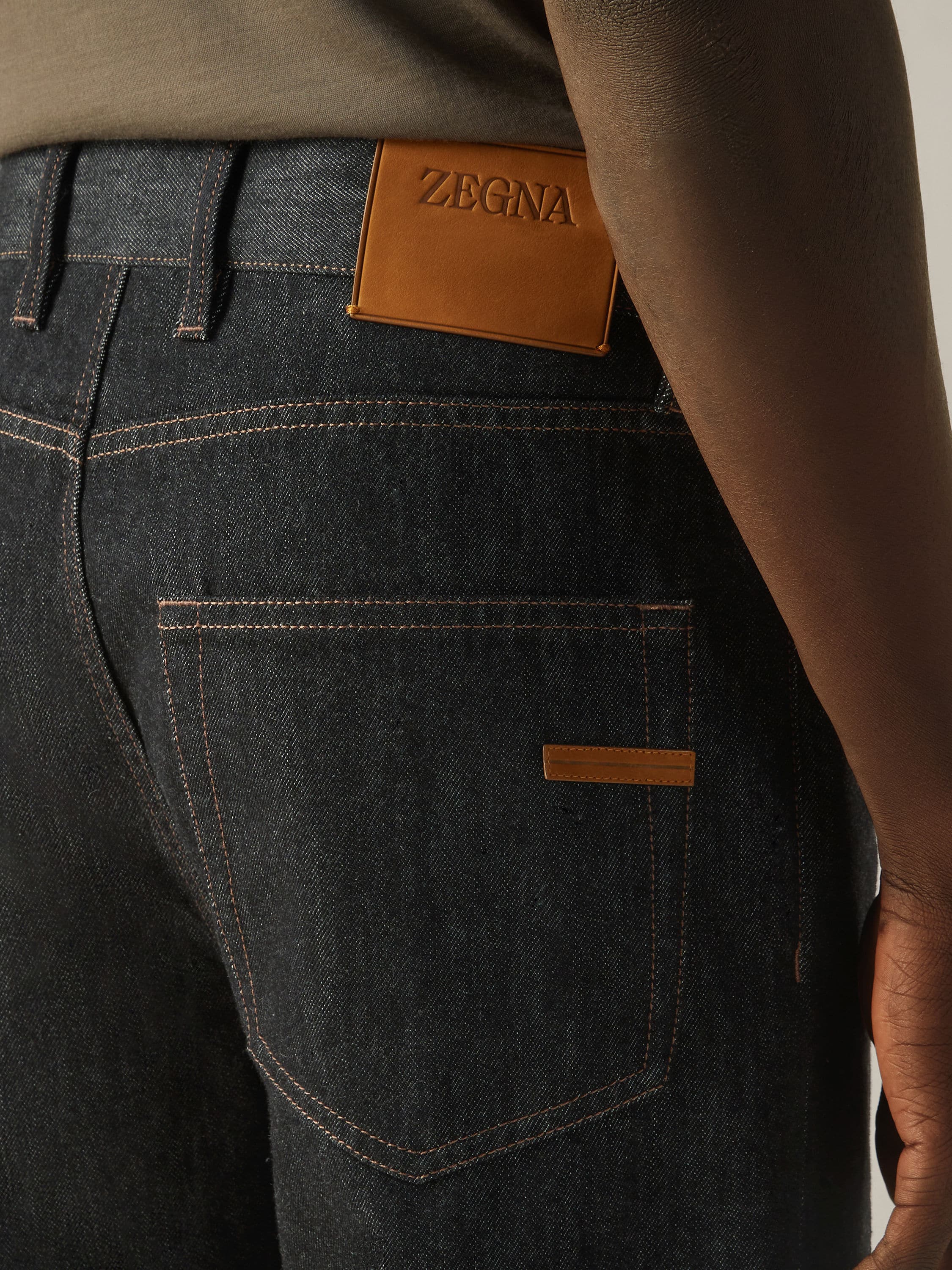 Zegna Black Rinse-Washed Cotton And Silk Roccia Jeans